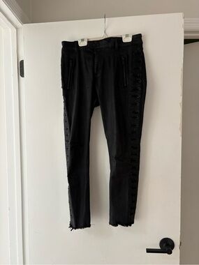 DL1961 Black Coated Skinny Jeans with Side Zipper